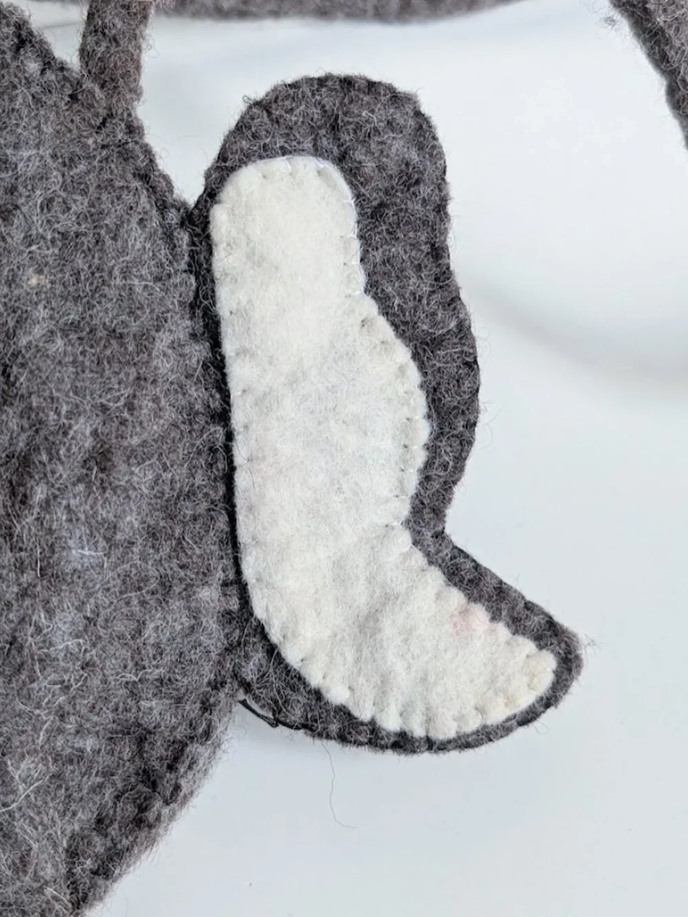 Handmade Brown Elephant Felt Crossbody Shoulder Bag Purse